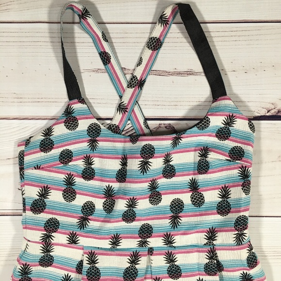 ZARA Pineapple Print Dress Size Large - Picture 4 of 8